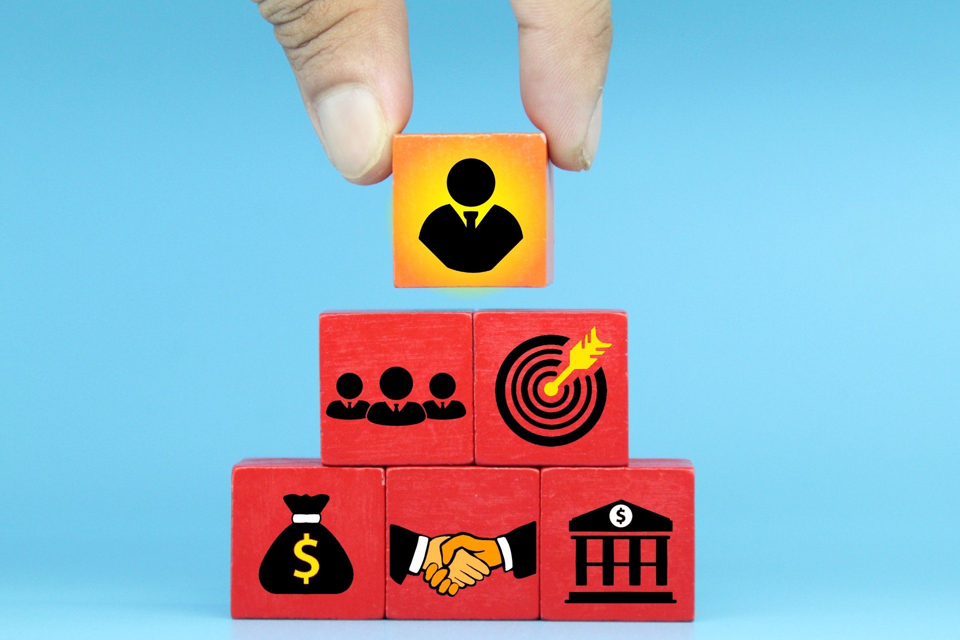 colored with icons and smart business concepts. Business concept